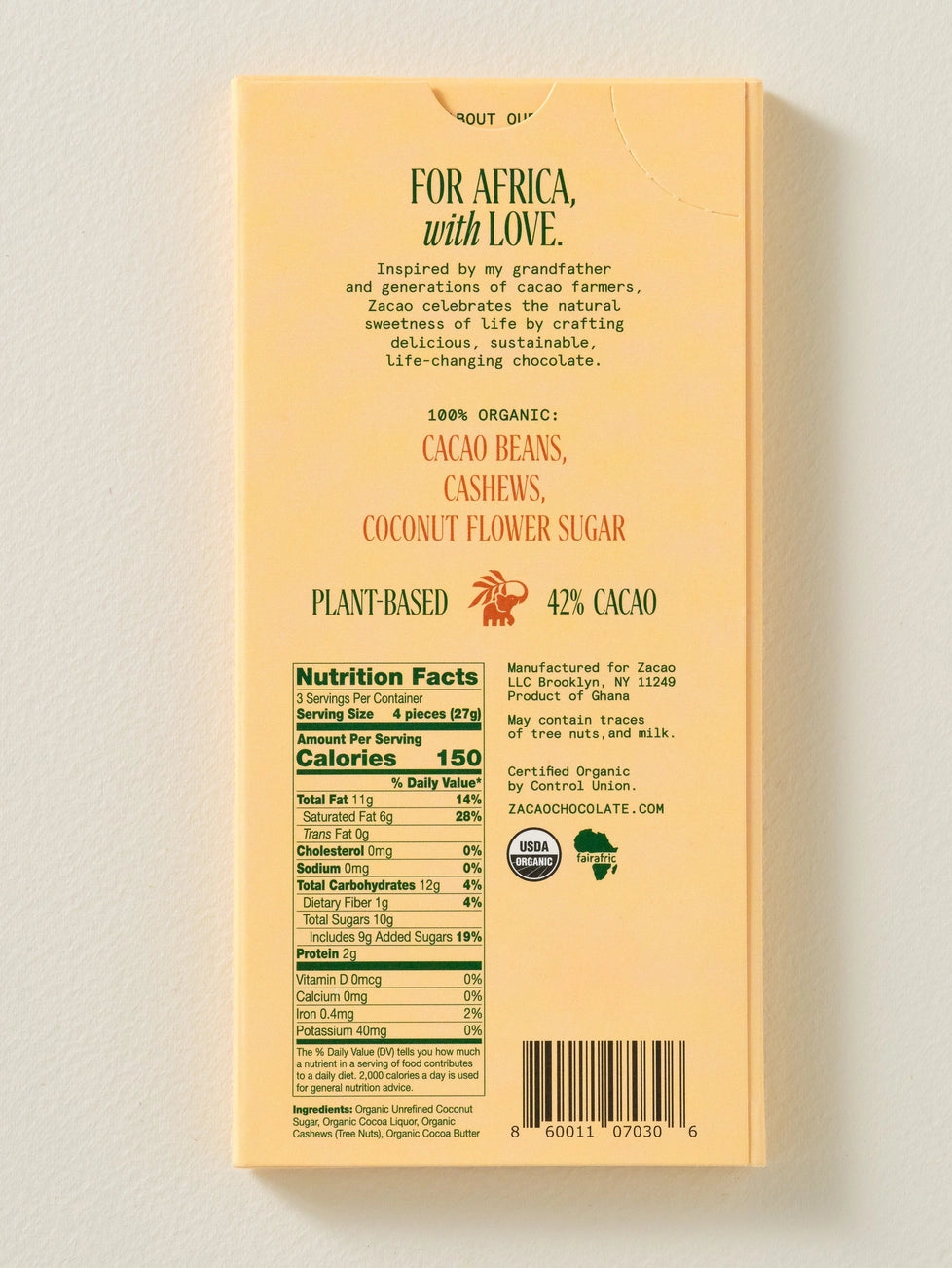 Zacao 42% Cacao Smooth Chocolate